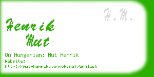 henrik mut business card